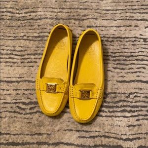 Yellow tory burch driving loafers